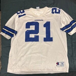 VINTAGE CHAMPION DALLAS COWBOYS DEION SANDERS HOME JERSEY in WHITE